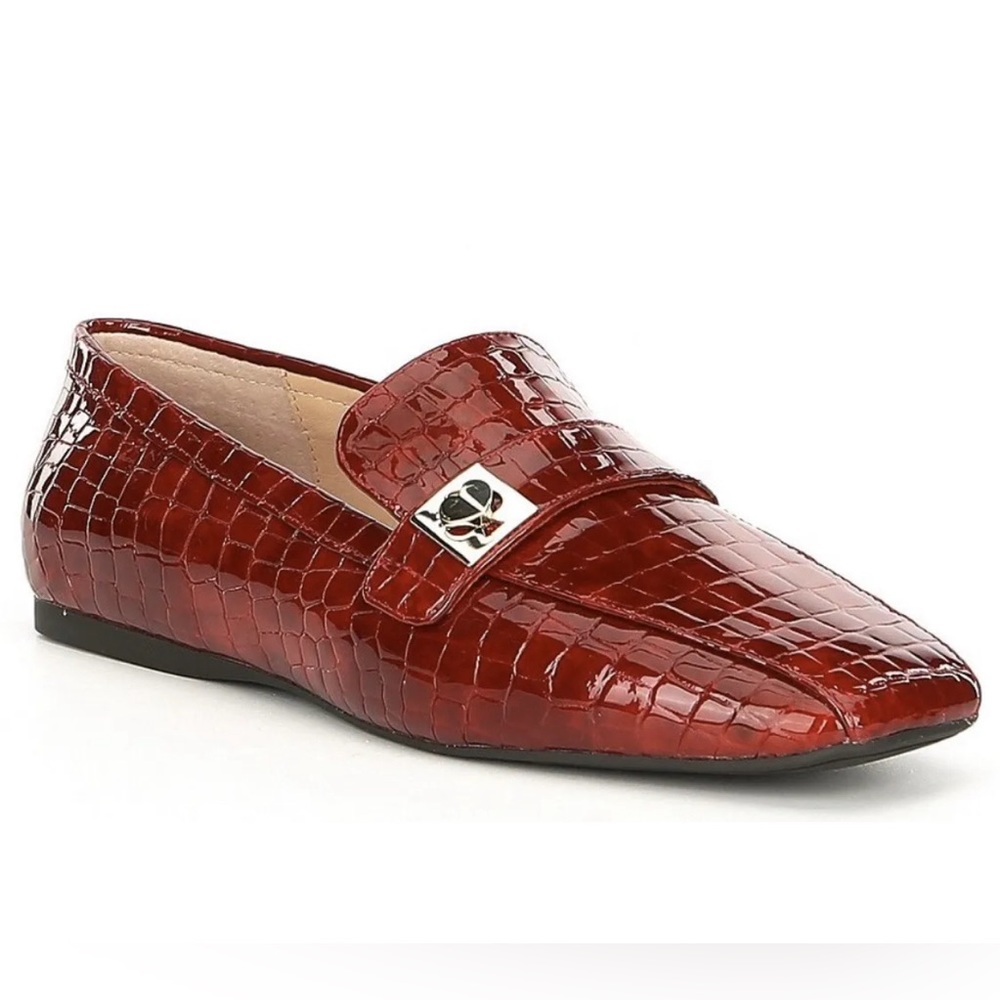 Kate Spade Womens Darian Loafers Cherrywood Crocco Leather, Size 6M USA NIB